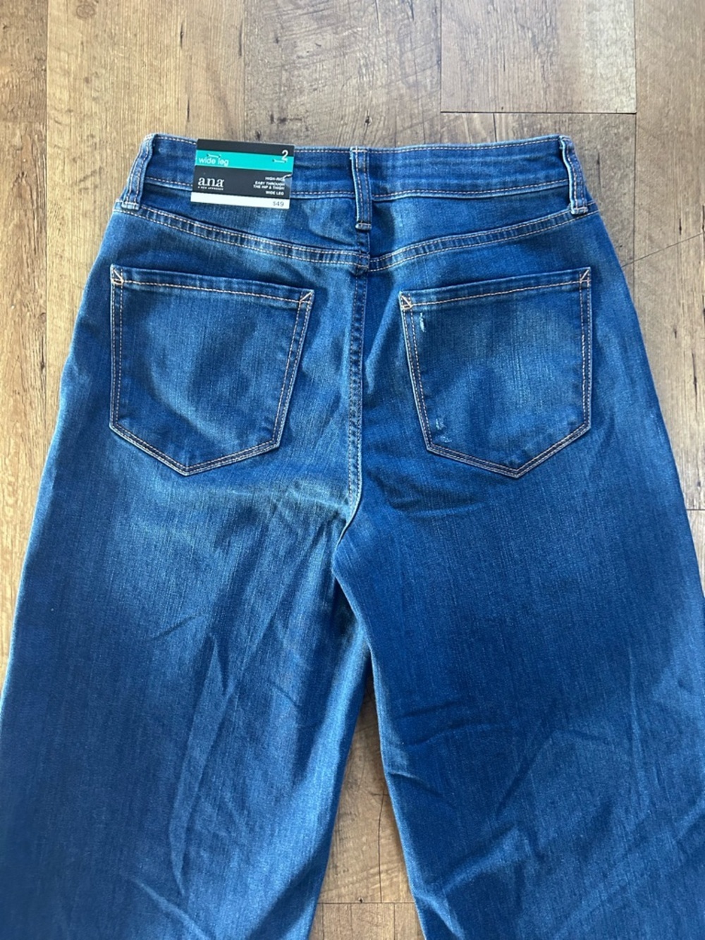 a.n.a High Rise Wide Leg Jeans Size 2 NWT Medium Wash Raw Hem - Picture 14 of 15